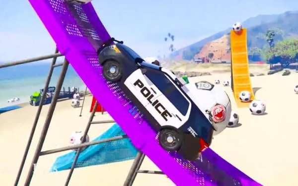 mobil polisi superhero stunt Simulator screenshot 5