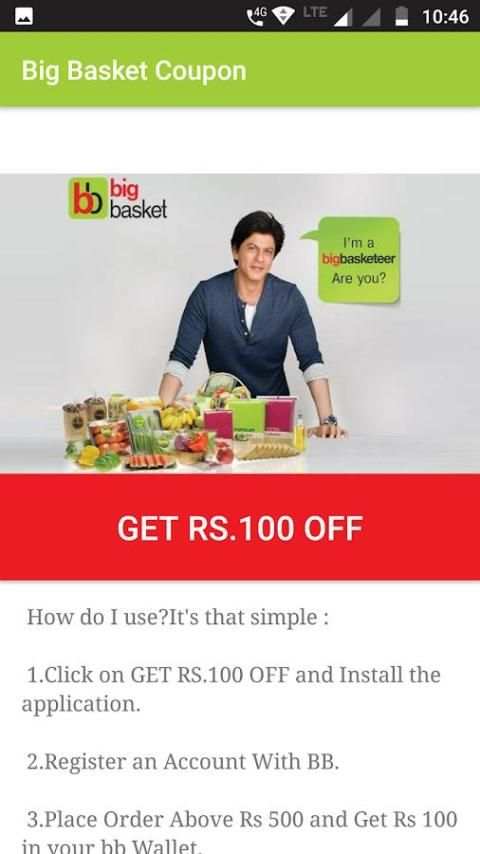 Big Basket Coupon screenshot 2