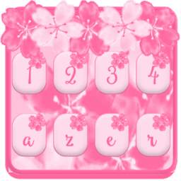 Pink sakura flower keyboard