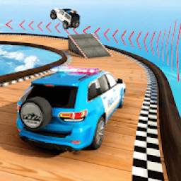 Police Prado Car Stunt - Mega Ramp Stunts 3D