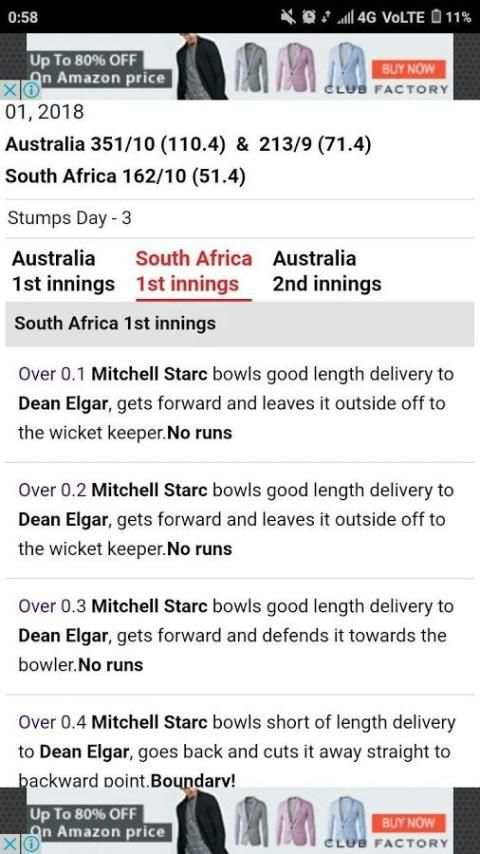CricLine-live cricket score and commentary screenshot 4