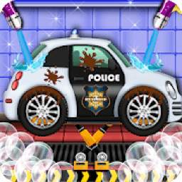 Police Car Wash Service Station: Truck Repair Game