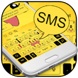 ikon SMS Yellow Cartoon Keyboard Theme