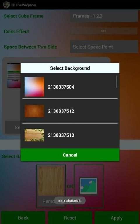 3D Photo Cube Live Wallpaper स्क्रीनशॉट 10
