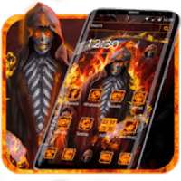 Tema Grim Fire Skull on 9Apps