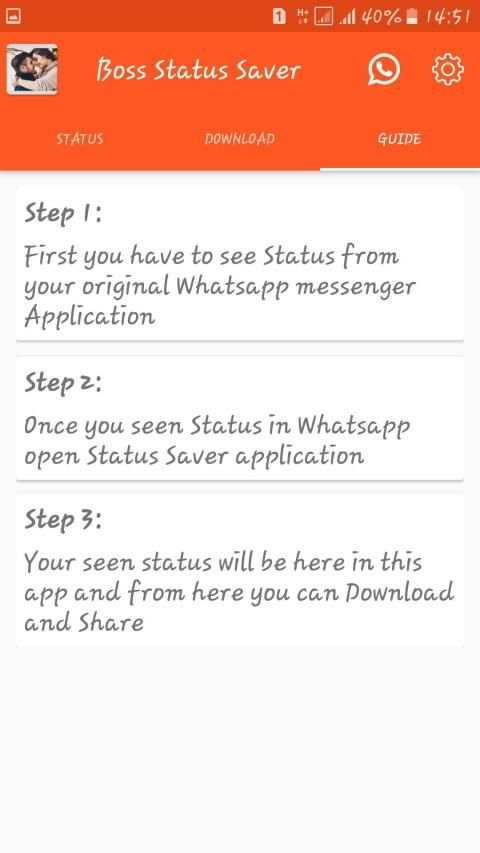 Boss status saver स्क्रीनशॉट 1