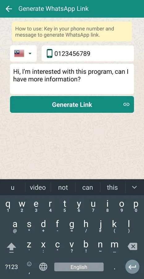 Send WhatsApp Without Save Number & WhatsApp Link screenshot 2
