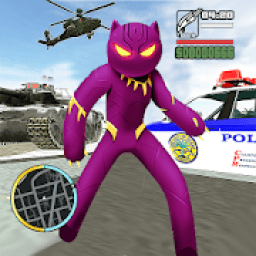 Pink Panther Stickman Rope Hero City Gangster icon