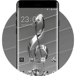 ikon Theme for silver music note wallpaper