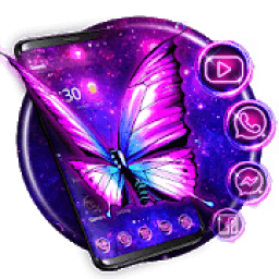 3D Neon Butterfly Theme आइकन