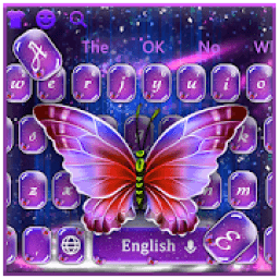 ikon Purple Crystal Butterfly Keyboard Theme