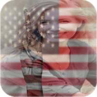 USA Flag And Stickers With photo profile 2018 on 9Apps