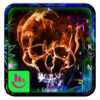 Colorful Neon Skull Weed Keyboard Theme on 9Apps