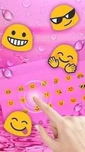 Pink Water Drops Keyboard Theme screenshot 2