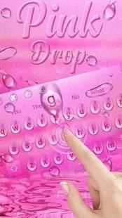 Pink Water Drops Keyboard Theme screenshot 3