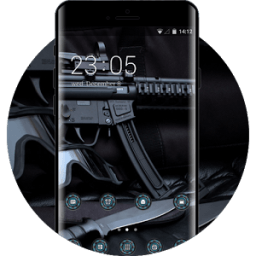 Cool Gun theme automatic rifle mask wallpaper icon