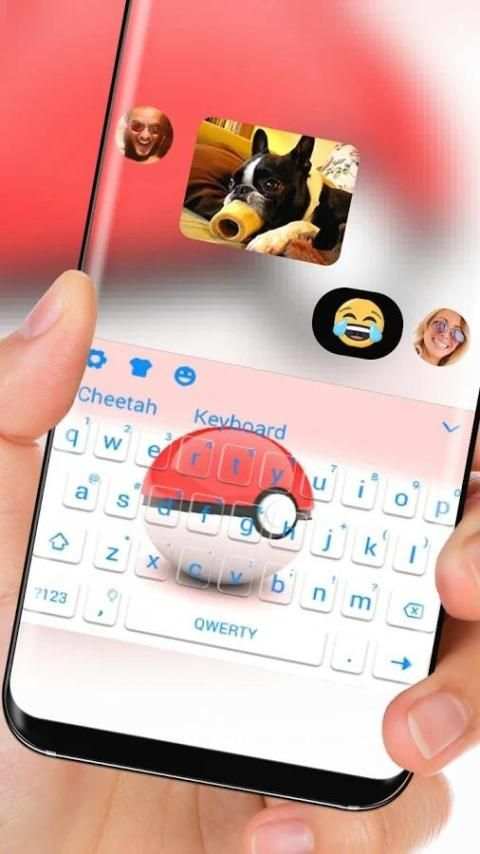 Red Pokemon Elf Ball Keyboard screenshot 1