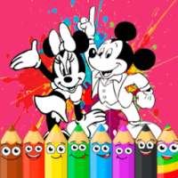 ikon Mickey and Minnie Mouse Coloring Game For Children