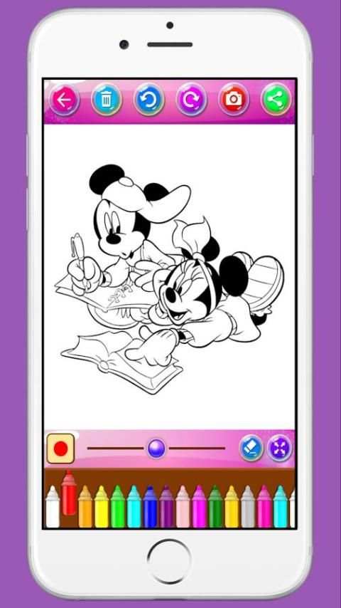 Mickey and Minnie Mouse Coloring Game For Children screenshot 1
