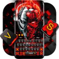 Red Tech Metallic Skull keyboard