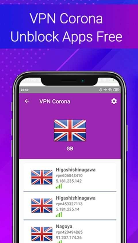 Corona VPN - Unblock Websites स्क्रीनशॉट 2