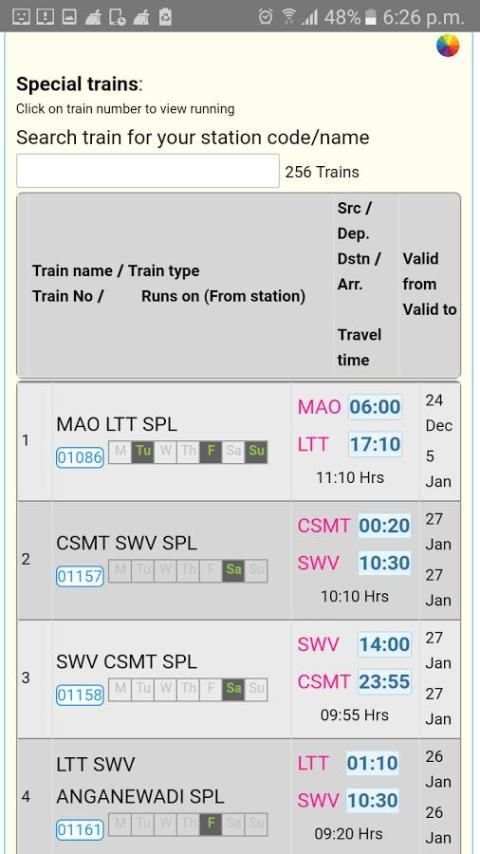 Bhartiya Rail-Indian Train Enquiry App स्क्रीनशॉट 2