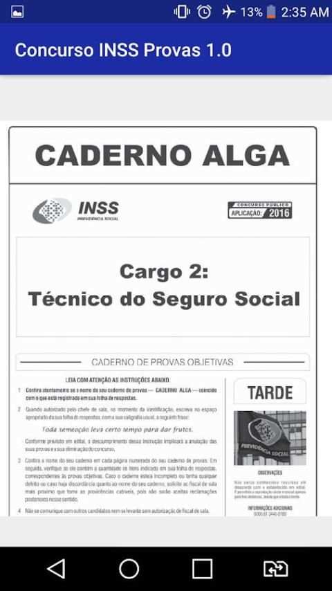 Concurso INSS Provas Completo Analista Técnico screenshot 2