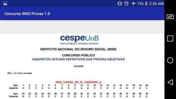 Concurso INSS Provas Completo Analista Técnico screenshot 1