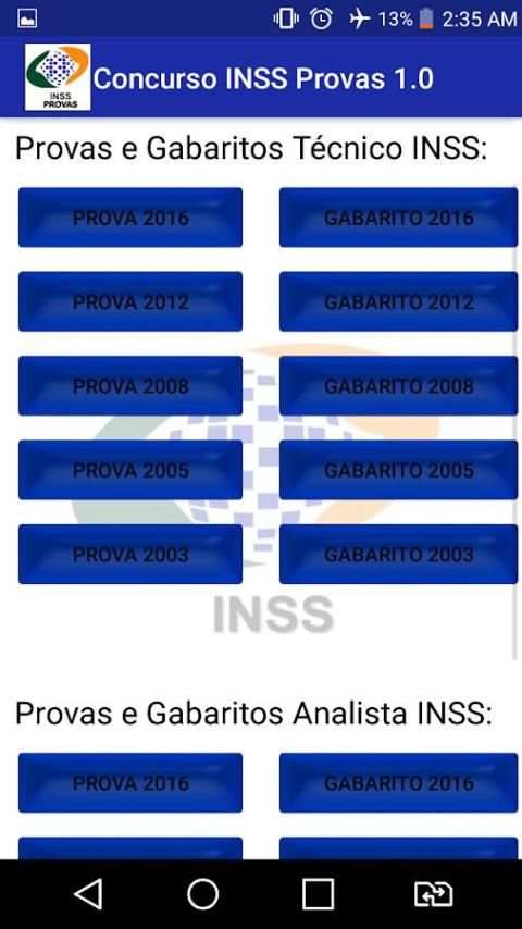 Concurso INSS Provas Completo Analista Técnico screenshot 3