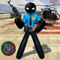 US Police Stickman Rope Hero Strange Gangster