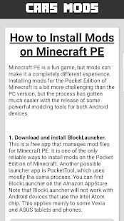 Cars MOD for MCPE screenshot 2