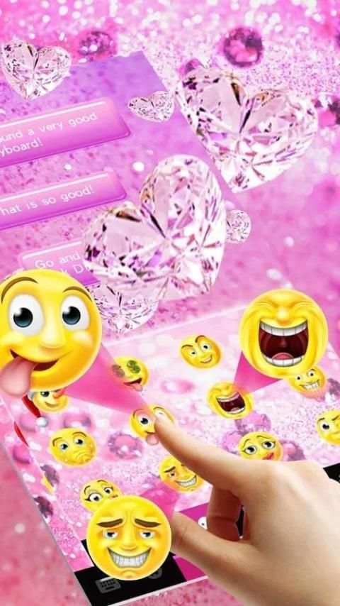 Tema Keyboard Diamond Pink screenshot 2