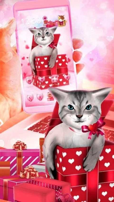 3D Cute Kitty Gift Theme screenshot 4