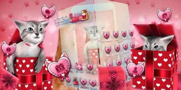 3D Cute Kitty Gift Theme screenshot 1