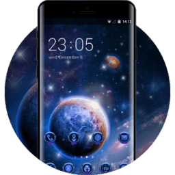 ikon Space interstellar theme galaxy neon wallpaper