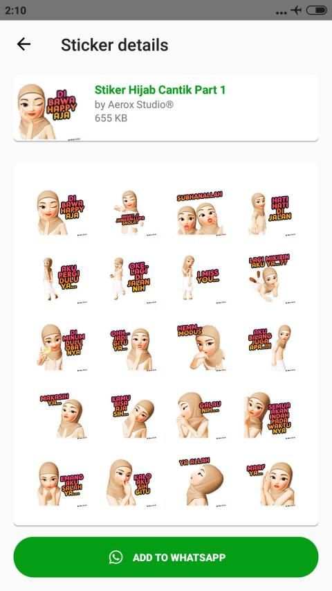 Hijab Sticker Cewek Cantik WAStickerApps 2020 screenshot 5