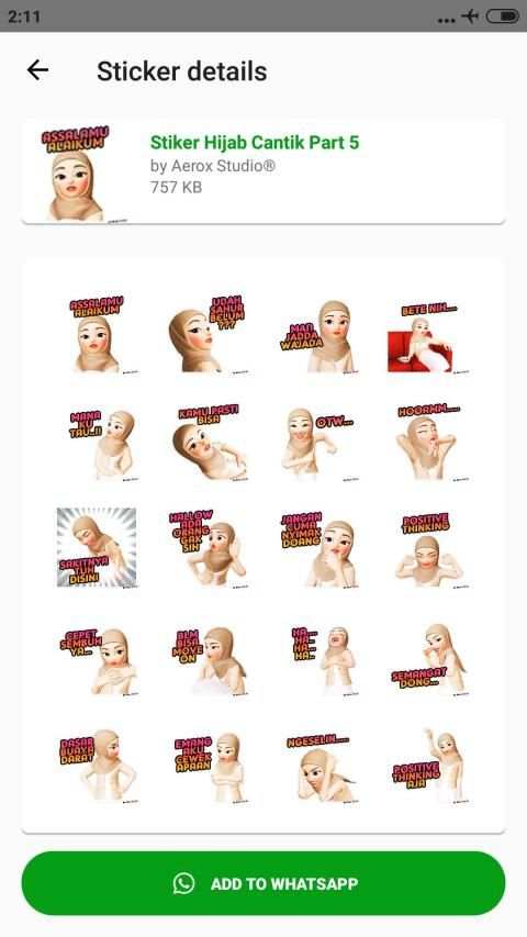 Hijab Sticker Cewek Cantik WAStickerApps 2020 screenshot 1