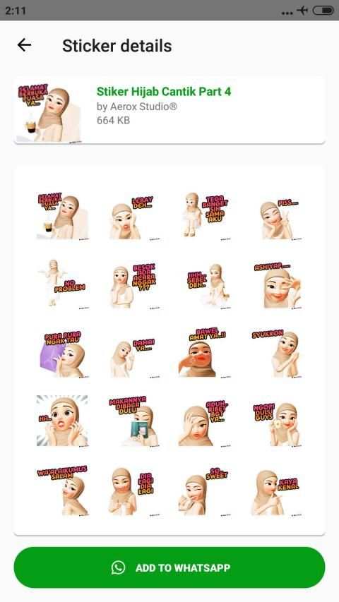 Hijab Sticker Cewek Cantik WAStickerApps 2020 screenshot 2