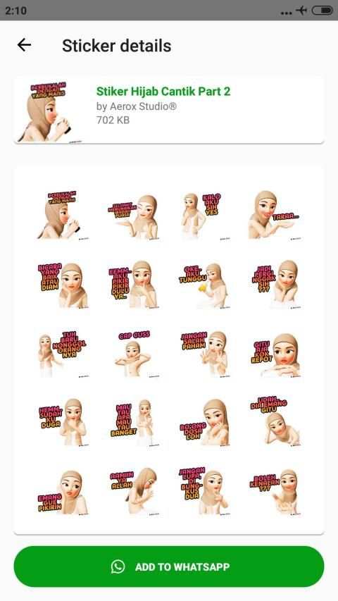 Hijab Sticker Cewek Cantik WAStickerApps 2020 screenshot 4