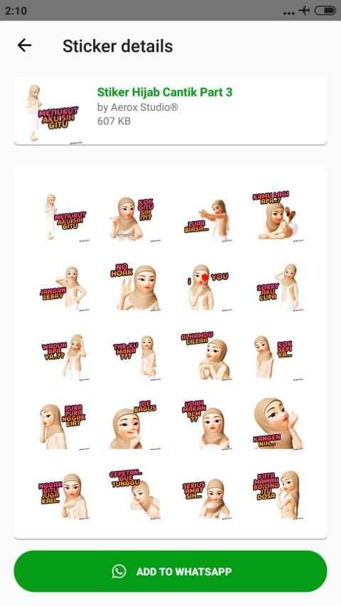 Hijab Sticker Cewek Cantik WAStickerApps 2020 screenshot 3