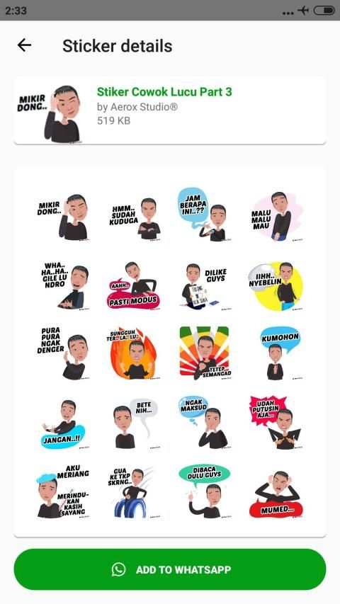 Stiker Cowok Lucu WAStickerApps 2020 screenshot 2
