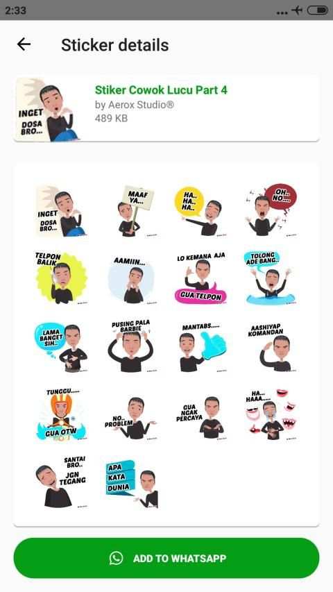 Stiker Cowok Lucu WAStickerApps 2020 screenshot 1