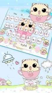 Love Kitty Cup Cat Keyboard Theme स्क्रीनशॉट 2
