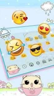 Love Kitty Cup Cat Keyboard Theme स्क्रीनशॉट 1