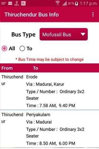 Thiruchendur Bus Info screenshot 2