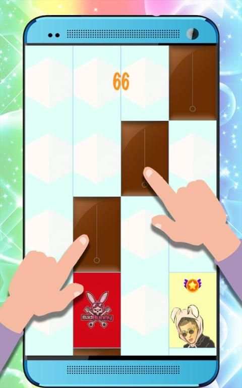 Bad Bunny Piano Tiles screenshot 2