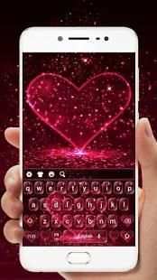 Glitter Peach Love Keyboard Theme 2 تصوير الشاشة