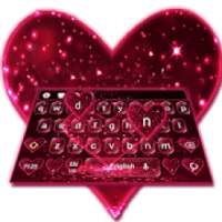 Glitter Peach Love Keyboard Theme on 9Apps
