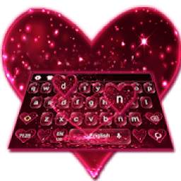 Glitter Peach Love Keyboard Theme 10001005