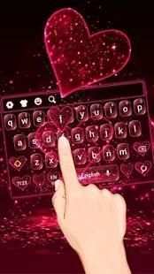 Glitter Peach Love Keyboard Theme 3 تصوير الشاشة